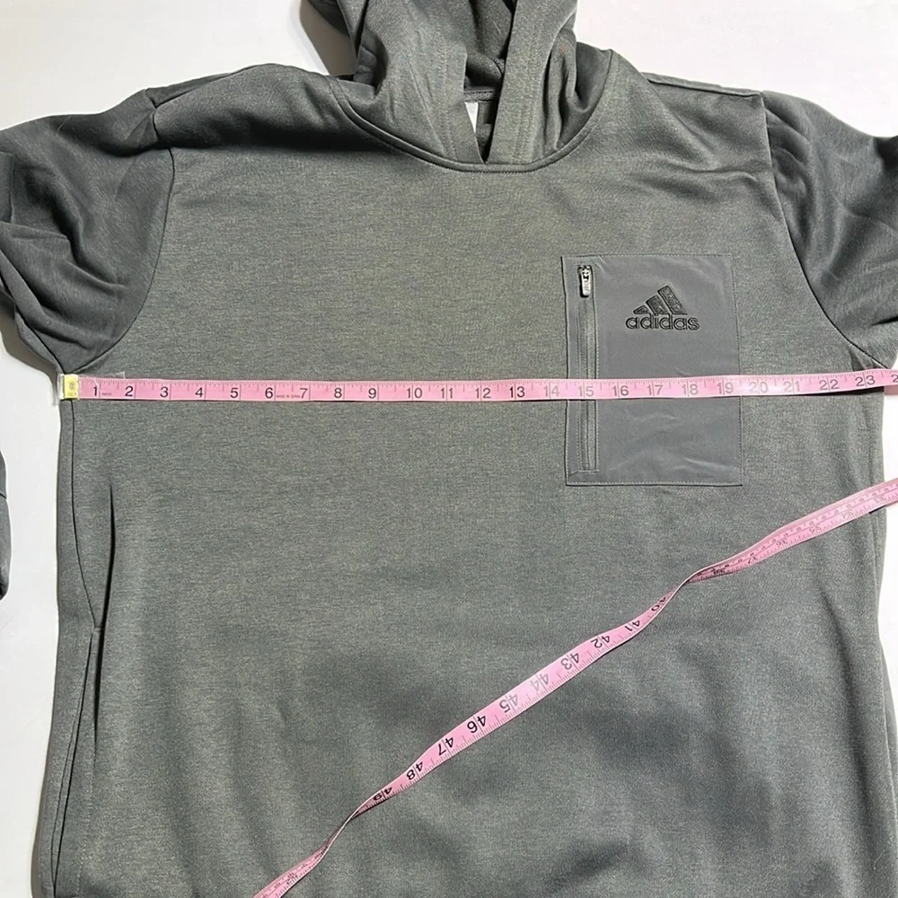 Adidas Men's Regular Fit Kangaroo Pockets Hoodie - Gray large